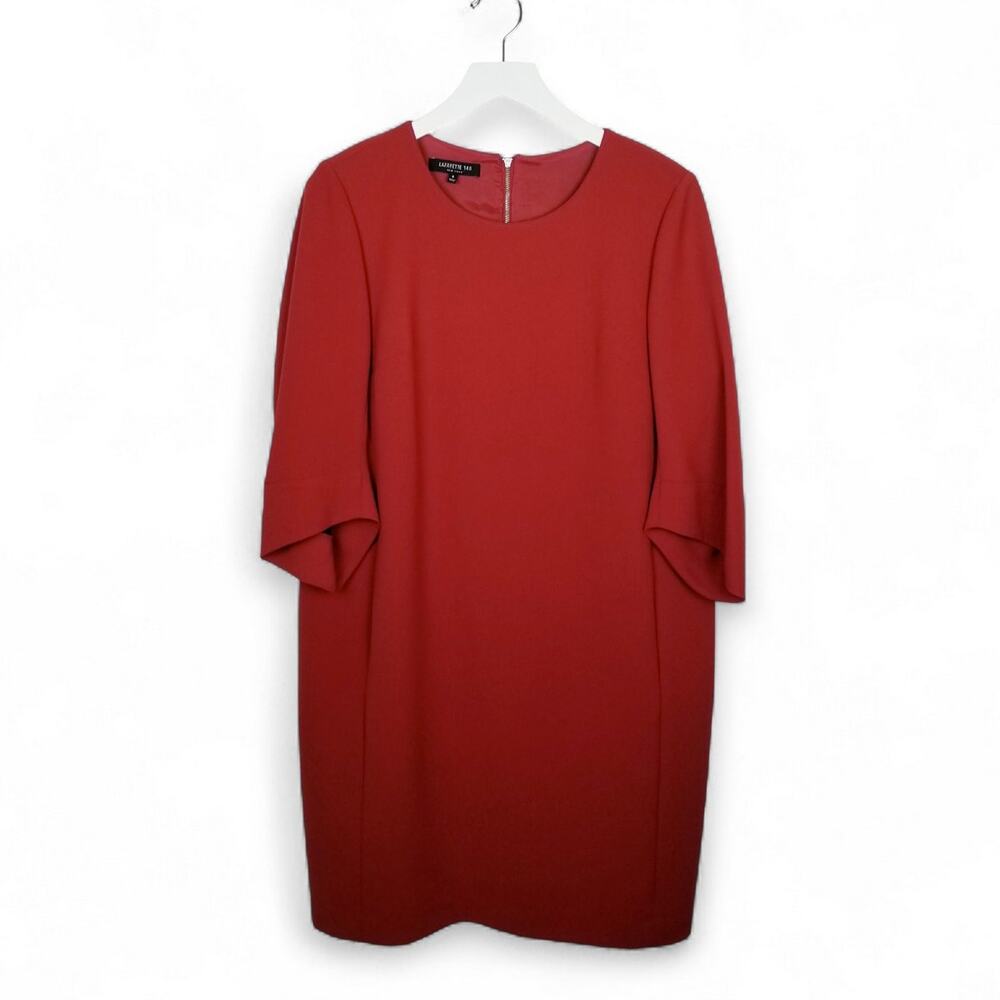 LAFAYETTE 148 NEW YORK Cocoon Flute Cuff Round Neck Dress Ret. $598 - Size 8